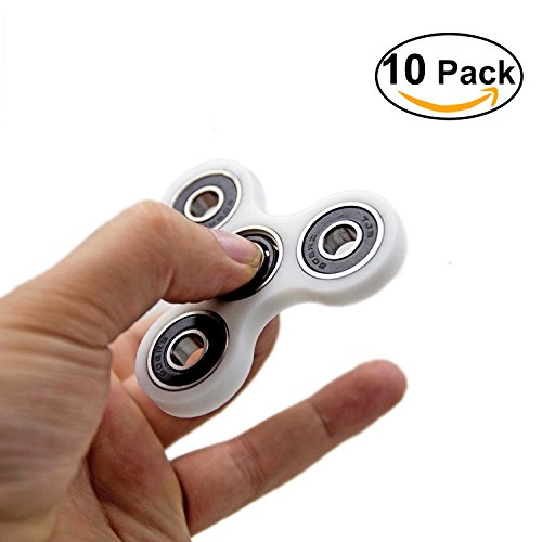 MATECam Hand Spinner Tri-Spinner Fidget Toy Ceramic Bearing Good - Best Stress Reducer Relieves ADHD Anxiety and Boredom (10Pack-White) MATECam Hand Spinner Tri-Spinner Fidget Toy Ceramic Bearing Good - Best Stress Reducer Relieves ADHD Anxiety and Boredom (10Pack-White)