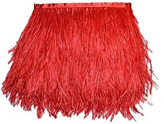 Everyshine 4 Yards 4-6" Trim Ostrich Fringe Fluffy Ostrich Plumes Feather For Dress Sewing Crafts Costumes Decoration (Red)
