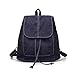 Produktbild KCMJDKR Weiche Leinwand Frauen Rucksack Kordelzug Schultaschen Weibliche RucksCke F¨¹r Teenager Schultasche C Deep Blue 11 inches