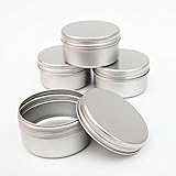 5x ALUMINIUM TINS JARS POT CONTAINER (50ml) For Nail Art MakeUp Cosmetics Travel Creams Lip Balms Tattoo