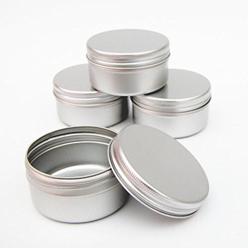 5x ALUMINIUM TINS JARS POT CONTAINER (50ml) For Nail Art MakeUp Cosmetics Travel Creams Lip Balms Tattoo