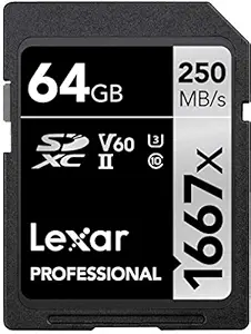 Lexar Professional 1667x 64GB SDXC UHS-II/U3 Card (LSD64GCBNA1667)