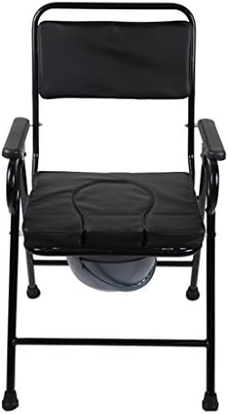 FJXLZ® Shower chair, Collapsible Old man Pregnant women Bath chair Bathroom Potty chair Black Detachable, lightweight