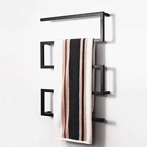 Preisvergleich Produktbild ASDUN Verchromt Handtuchtrockner,Zeitgenössische Mode Elektrischer Handtuchhalter,Heizkörper für Wandmontage Rostfreier Stahl Fürs Badezimmer,900 * 650mm-65W(Schwarz)