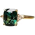TOMYEUS Exquisite Fashion Gold Diamonds Ring For Women Natural Gemstone Emerald Engagement Wedding Anniversary Party Gift Jewelry-7,White
