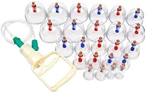 np NAVEEN PLASTIC Hijama Therapy Biomagnetic Chinese Vacuum Cupping Therapy Set 24 Cup