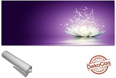 Kitchen back wall by DekoGlas 125x50cm splash guard lotus blossom