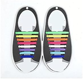 Pengmma Creative Elastic No Tie Shoe Laces Lazy Shoelaces Lock Bands (Colorful)
