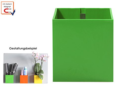 Magnetischer Topf für Wandaufbewahrung - Wanddeko, Form Würfel, Farbe grün, Ø 6 cm, KalaMitica 50005-602-001