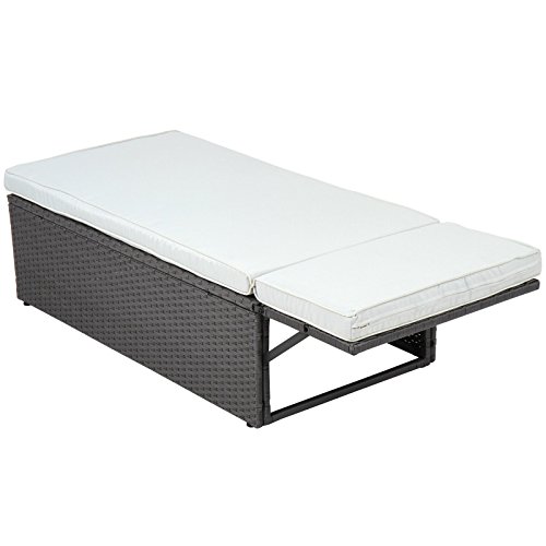 Miadomodo Multifunktionale Polyrattan Gartenmöbel Sofa Couch Gartencouch Gartenliege Ecksofa witterungsbeständig inkl. Abnehmbare Kissenbezüge mit Farbwahl