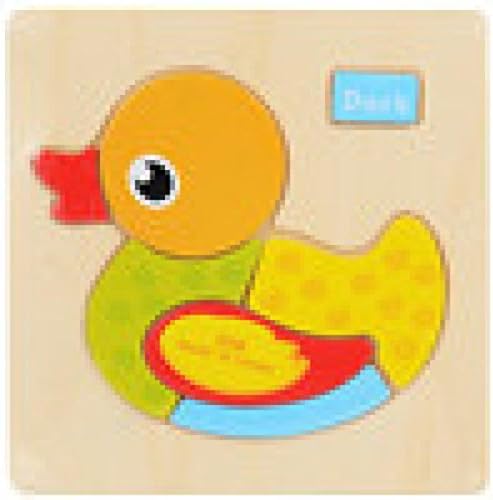 Kangrun Wooden 3D Dimensional Thicker Jigsaw Puzzle Educational Developmental Kids Toy Daily Jigsaw Games Fun Full-colour Kids Baby Jigsaw Interactive Toy Gifts For Gilrs and Boys (E, 1 pcs)