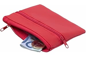 ANTEVIA MATÉRIAUX ANTEVIA - Monedero con doble bolsillo ligero y resistente | Más de 20 modelos | Hombre Mujer | Color: Rojo (Ralf Rojo)