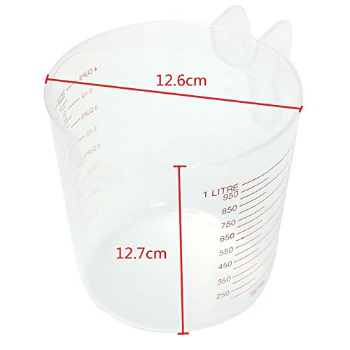 1 Stück 1000ml Handhled Kunststoffbecher Messbecher Küche (1000ml) - 2