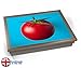 Produktbild Tomato on Blue Pop Art Fruit Cushion Lap Tray Kissen Tablett Knietablett Kissentablett - Chrome Effekt Rahmen