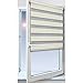 Produktbild Fensterrollo Doppelrollo Duo-Rollo Sonnenschutz Sichtschutz mit Kettenzug und Klemmfix in Creme inkl. Zubehör und weissen Leisten - 50x150 cm
