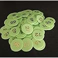Zeonely Mart Zeonly Mart Plastic Numerical Token/Coins (1 To 100) Number Coins Green Colur(Small) (Coins Size 31Mm) - Set Of 1