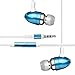 Price comparison product image 2Ticks Baby Blue Earphones Sound Isolating Metal Bullet Earbud Hands-Free Headset w/ Mic & On/Off Answer Button HTC U11 Plus , HTC U11 Life