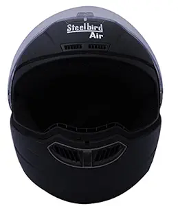 Steelbird SBA-1 ABS Helmet with Plain Visor, Classic Black , 580 mm