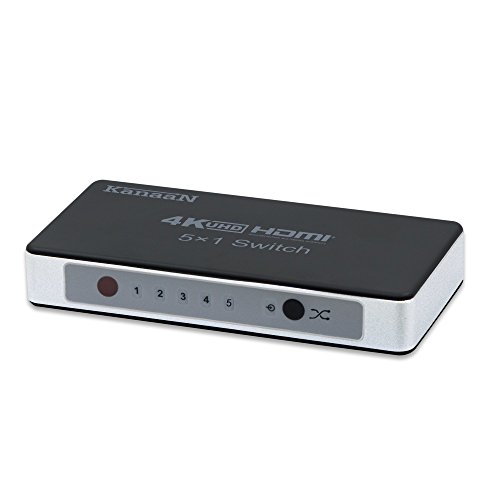 KanaaN HDMI Splitter 4K, HDMI 5×1 Splitter Switch UHD UHD-TV, 3D-Fähig, 5x HDMI-Eingang auf 1x HDMI Ausgänge | HDMI 4K Splitter bis 2160p - 2