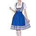 Produktbild Baiomawzh Oktoberfest Kostüm Für Damen 2 TLG Karneval Halloween Trachtenkleid Kleidung Kostüm-Set Vintage Gitter Kurzarm Bayerische Taverne Bar Maid Party Cosplay Fasching Knielang Minirock