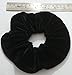 AADYA® PAIR OF EXTRA LARGE (15CM) VELVET HAIR SCRUNCHIES ELASTIC SCRUNCHY HAIR BOBBLES (26 DIFFERENT COLORS) (BLACK)