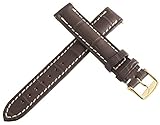 echtem Longines braun Alligator Leder Armbanduhr Band Gold Ton Schnalle 14 mm