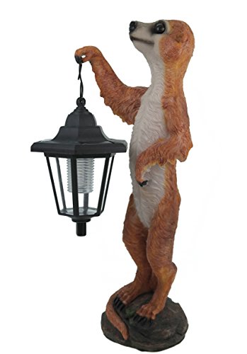 XL Erdmännchen Eddy mit Solarlaterne Figur Gartenfigur 40 cm