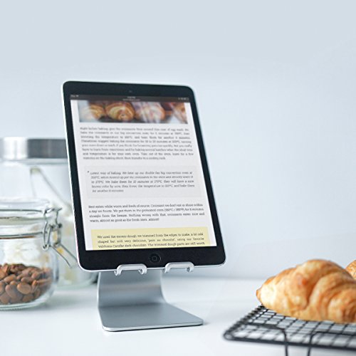 RampowÂ® Supporto Telefono Scrivania alluminio - GARANZIA A VITA - Supporto Scrivania Cellulare - Dock Stand per iPhone, Samsung, Huawei, Nexus, Xiaomi, OnePlus, Meizu, Nokia, Kindle, altri Smartphones e Tablets - Supporto Smartphone / Supporto Tablet - Argento