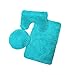 Produktbild Bobopai Bath Mat + Contour Mat + Toilet Lid Cover Soft Non Slip Bathroom Rug 3 Piece Sets Light Blue