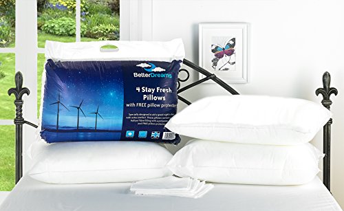 4 Stay Fresh Pillows With 4 Free Pillow Protectors