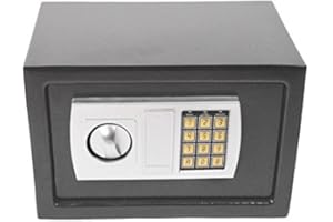 XINNG Coffre-Fort en Acier avec clés et Code numérique, Gris