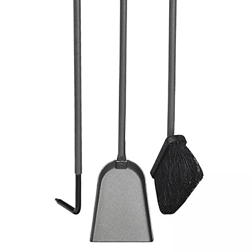 Kaminbesteck Modell 243 – anthrazit beschichtet, mit schwarzen Holzgriffen - 4