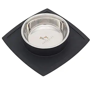 Heads Up For Tails Slant Suction Pet Bowl- Medium - 500ml - Black