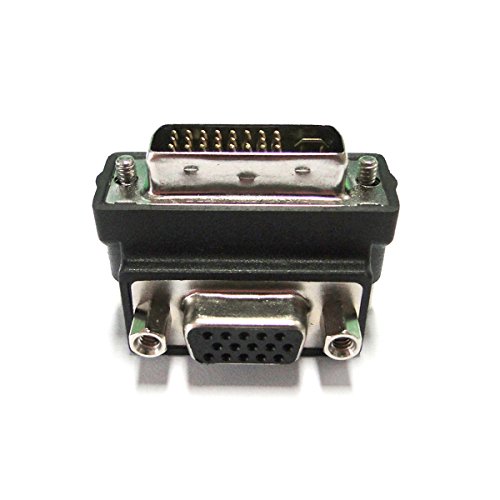 ULIAN VGA zu DVI HDB15 weiblicher DVI öffentlicher Projektionsadapter 90 Grad Anzeigenadapter - 3