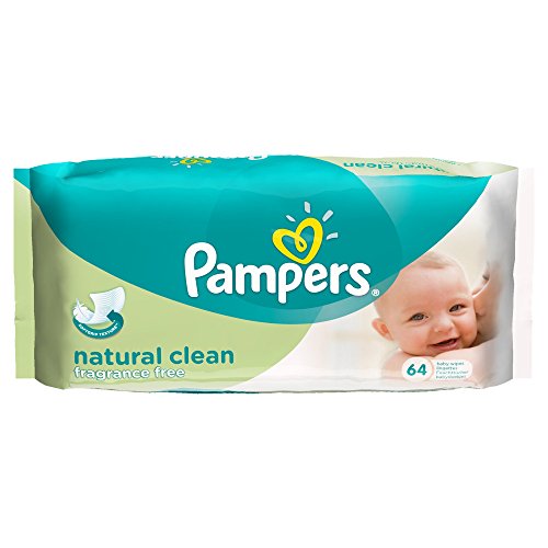 Pampers Natural Clean Baby Wipes - Pack of 12(12x 64 Wipes= Total 768 wipes)