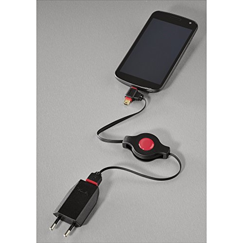 Hama 2-in-1 mini-/micro-USB 2.0 Kabel vergoldet aufrollbar 0,75m - 5