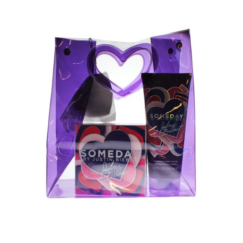 Preisvergleich Produktbild Justin Bieber Someday Geschenkset 30ml EDP + 200ml Körperlotion + Souvenirtäschchen + Lufterfrisch