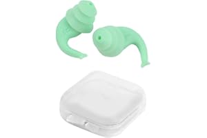 HFINGAQEX 1 par de tapones de silicona impermeables para los oídos para adultos y niños con tapón para los oídos, caja de natación portátil