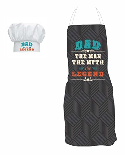 Birthday Gifts Presents for Father, Legend Apron for Father with Chef Hat