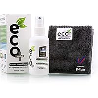 Pulizia dello schermo (100ML) + Belle Microfibra Asciugamano (30x30CM) - Prodotto naturale - MADE IN UK - prodotto verde NO AMMONIACA E ALCOOL Pulisce tutte le polveri e le macchie Meglio per LED / LCD / al plasma / Laptop, iPhone, iPad, computer, touch screen,