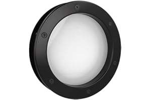 MLS Bullauge B4000, Bullauge für Türen, Robustes Aluminium, VSG-Sicherheitsglas, Passend für 40 mm Starke Türen, Beidseitig Sichtbare Befestigungsschrauben, 300 mm Durchmesser, Mattes Glas, Schwarz