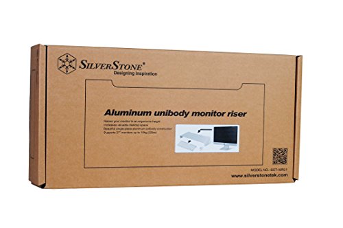 SilverStone SST-MR01B – Ergonomischer Aluminium Monitor-Erhöhung für Computer-Monitore bis max. 27″ oder 10 kg, schwarz - 5