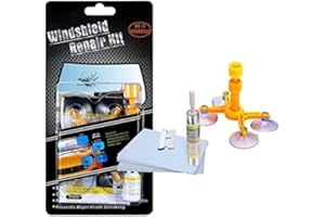 Manelord Kit Reparation Pare Brise, pour Réparer Les Éclats de Fissure de Pare Brise Voiture, Toile D'araignée, Bulls-Eye, en Forme D'étoile, Croissant Demi-Lune