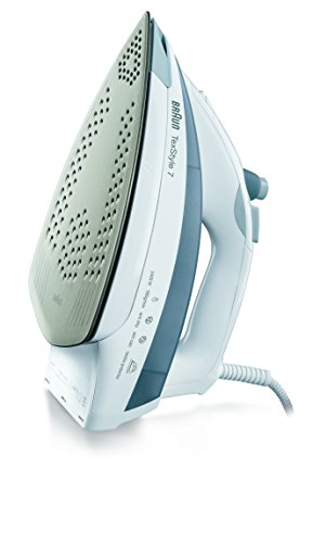 Braun TexStyle 7 TS735TP - Plancha de vapor (2400 W, golpe 180 gr/min, suela Eloxal, antical, antigoteo, protector de tejidos), color gris