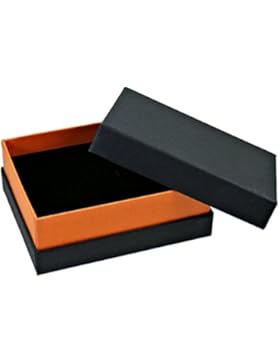 hochwertige Karton Schmuck Etuis Schmuckdose Box für Ringe Ohrringe Anhänger schwarz orange 10x8x4cm