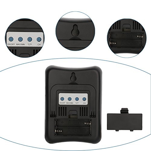 Guaiboshi Funk Wetterstation Thermometer Hygrometer mit Innen/Außen 3-Kanal Außensensor LCD-Display Innen- / Außentemperatur und Luftfeuchtigkeit - 4