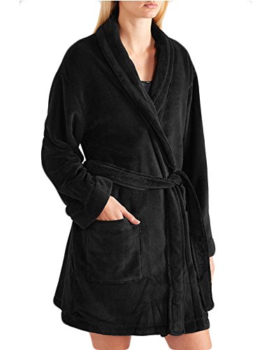 Preisvergleich Produktbild DKNY Damen Morgenmantel Gr. Medium, schwarz