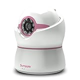 Sumpple Wired/Wireless Baby Video Überwachungskamera (HD 720P)/ Zwei-Wege-Audio, Nachtsicht, Pan/Tilt, Musik, Bewegungerkennung/Stimme hören/Messung von Temperatur u. Luftfreucgtugkeit/ Unterstützt iPhone, iPad, Android-Handy oder PC, Rosa - 3