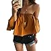 Produktbild Damen Tops,iHee Sommer weg von der Schulter Oberseite beiläufiges Blusen T-Shirt trägerlosen Tops Kurzarm (M, Gelb)