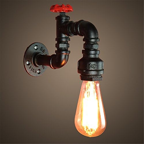 AWAMA  Retro Industrial Style Cafe Creative Decorative Iron Pipe Wall Lamp 120*185*85Mm for Living Room Hallway Bedroom Babyroom Bathroom Corridor